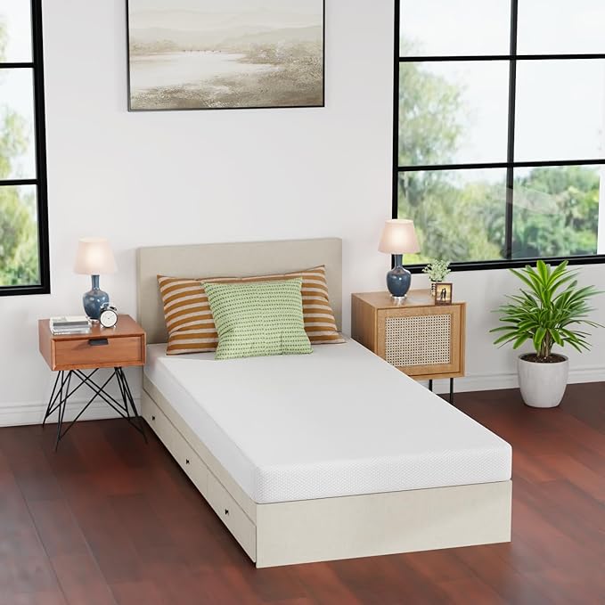FDW 5 Inch Gel Memory Foam Mattress Medium-Firm Mattress for Pressure Relief & Cooler Sleep Mattress for Kid Adults CertiPUR-US Certified Mattress in a Box,Twin XL