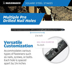 Sandbaggy 18" Square Steel Concrete Form Stakes with Nail Holes - 5/8" Wide - Rust Resistant - Removable/Reusable - Construction Grade Rebar Pins (Square Nail Stakes, 5, Count)