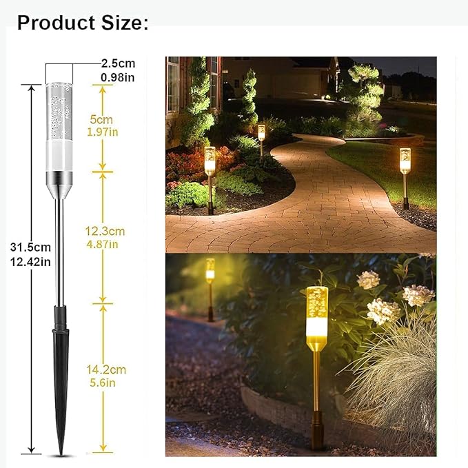 LED Pathway Lights, 4.8W 12V AC/DC Low Voltage Path Lights, 570 Lumen 6 Pack Extendable Outdoor Landscape Lighting IP65 Waterproof Garden Lights for Yard Walkway Driveway, 2700K