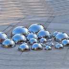 6pcs Hollow Hemisphere Ball Gazing Ball Half for Outdoor Decoration Shopping Mall Decor Wall Decorated (Silver)