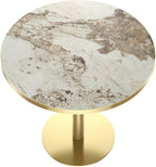 Modern Round Dining Table 31.5 inch Bistro Tulip Table with Faux Marble Top, Sturdy Metal Frame, Easy Assembly for Kitchen Office Restaurant Cafe