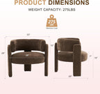 Modern Accent Barrel Chair,Mid Century Single Armchair with Curved Backrest Upholstered Side Reading Chair with 3 Legs Comfy Sherpa Chair for Bedroom Home Office Living Room (Brown)