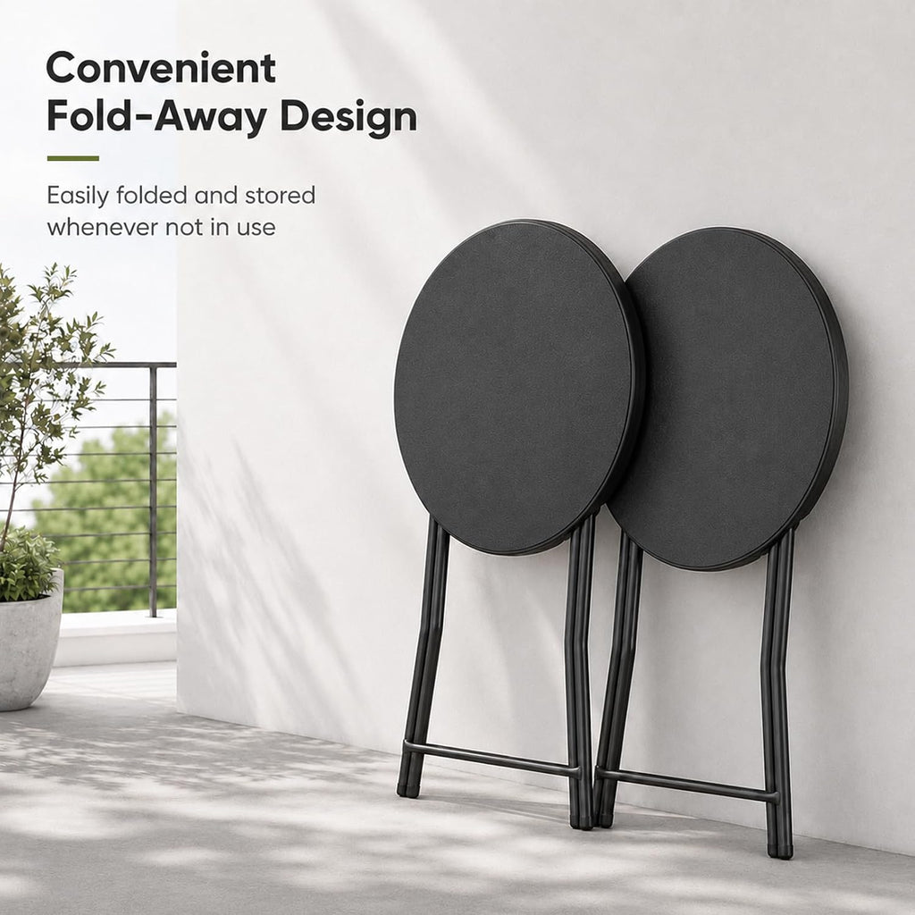 2 Pack Cocktail Table, 32 Inch Folding Table, High Top Round Tables, Black | No Assembly,Bistro Tall Folding Table for Commercial Furniture, Wedding, Banquet, Party, Indoor Outdoor Use