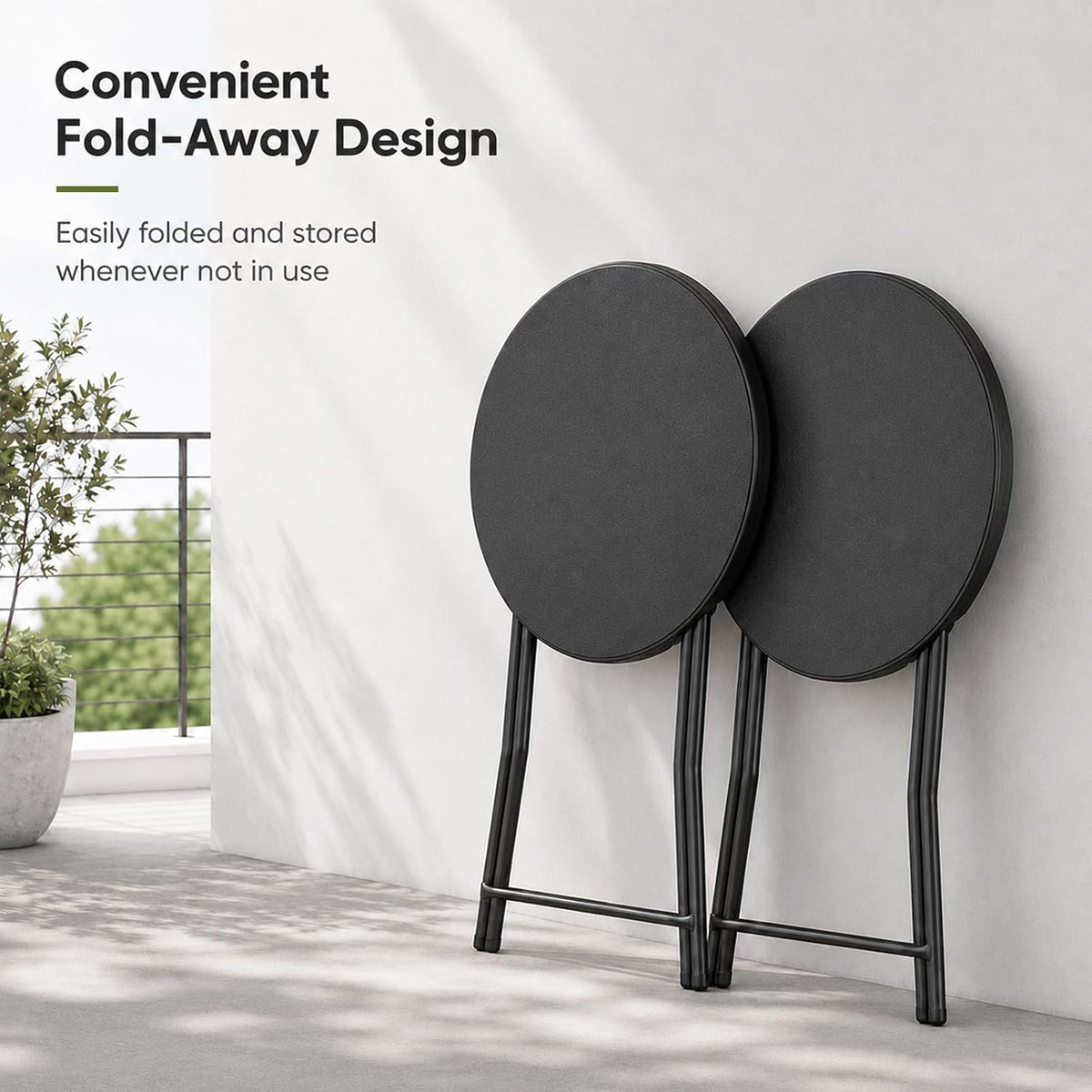 2 Pack Cocktail Table, 32 Inch Folding Table, High Top Round Tables, Black | No Assembly,Bistro Tall Folding Table for Commercial Furniture, Wedding, Banquet, Party, Indoor Outdoor Use