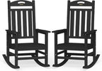 Outdoor Rocking Chair Set of 2,HDPE Patio Rocking Chair,All Weather | Relax in Gentle Rock, Create Comfort Everywhere, Share Relaxing Moment Together, Withstand Changing Seasons, Timeless Style