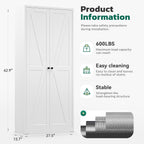 Greenvelly Metal Pantry Cabinet, 63” White Kitchen Pantry Cabinet with Doors and 4 Shelves, Tall Kitchen Cupboard for Laundry Room,Living Room,Dinning Room (Farmhouse)