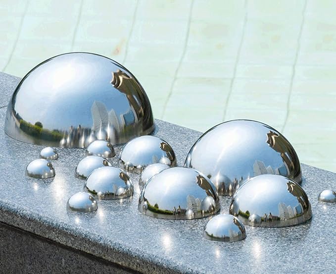6pcs Hollow Hemisphere Ball Gazing Ball Half for Outdoor Decoration Shopping Mall Decor Wall Decorated (Silver)