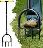 Colwelt Lawn Aerator Tool 38inch, Heavy Duty Grass Spike Aerator for Compacted Soil Aeration, Manual Lawn Air Aerators Tool with,Wide Foot Plate, Rugged Steel Spikes 3.5’’ in Length, 2/5’’ in Dia.
