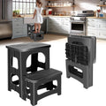2 Stool Portable Footstool Multifunctional Collapsible, Anti-Slip | 300LB Capacity Collapsible RV Step Stool, Portable Multifunctional Foot Stool for RV, Home, Kitchen, Bedroom & Bathroom