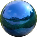 Nerien 10 Inch Gazing Ball, Stainless Steel Garden Mirror Globe, Polished Ornament Sphere, Hollow Floating Reflective Hemisphere, Home Outdoor Pond Housewarming Swimming Pool Decoration Gift, Blue