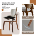Wooden Dining Chairs Set of 6, Upholstered Kitchen & Dining Room Chairs with PU Leather Padded Seat & Back,Solid Wood Dining Chair Modern Farmhouse Style, Ergonomic Design