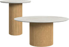 Picket House Furnishings Sutton 2PC Occasional Table Set with White/Natural