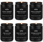 6 Pack Candles for Home Scented Aromatherapy Candles Gifts Set for Men, Men Candle Set, 42 oz 300 Hour Long Lasting Candles, Gifts for Mens Birthday Fathers Day Anniversary Present
