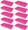 SUNPACK 10" x 20" Heavy Duty Mesh Plastic Seed Starting Tray, Magenta, 2.3" (Pack of 10) - Ensures Water Drainage and Aeration, Perfect for Greenhouses or Indoor Gardening
