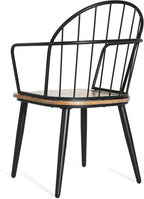 Christopher Knight Home Drats Dining Chairs Set of 2, Accent Dining Chair, Birch Finish Seating Kitchen Chair, Bucket Backrest Metal Frame Armchair, Industrial Dining Chair for Dining Room, Natural