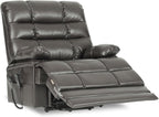 DYNOX 500 LBS Power Lift Recliner Chair for Big & Tall Seniors, Extra Large 3-Motor Lay Flat Chair with Heat, Massage & Extended Footrest,Breathable Faux Leather, Gray, 9505L