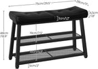 YATINEY Shoe Bench, 3-Tier Shoe Rack, Entryway Bench with Storage and Cushion, for Hallway, Foyer, Bedroom, Black HX02BB