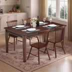 Coperat Solid Wood Board Game Table for 4-6 Players,Dining/Gaming Table w/ 54"x31" Big Gaming Space and Removable Top,Includes Game Mat, 6 Cup Holders & Hobby Tray, Warm Walnut