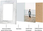 4x6 Picture Frame Set of 4, High Definition Glass Distressed White Frame, 4 x 6 Wood Photo Frames for Tabletop Display and Wall Mounting
