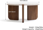 HOMPUS Modern Coffee Table Set of 2, Round Faux Marble Coffee Table and End Table Set, Farmhouse Living Room Table Set with Wooden Legs for Apartment, Small Space, Home Office