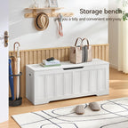 VANKILEY 47.2" Storage Chest Extra Large, Storage Bench.(White) | Wooden storage chest with 2 hinges,47.2"Lx15.7"Wx19.1"H.Storage bench for bedroom,living room,entryway and blanket storage