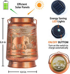 Elephant Solar Lanterns Outdoor Waterproof Hanging Solar Lights Elephant Gifts for Women Men Metal Decorative LED Lanterns for Yard, Patio, Lawn, Tabletop, Pathway, Landscape, Garden Decor