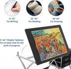 Drafting Table for Adults/Artists, Drawing Desk, Tabletop Adjustable Art/Craft Desk with Stool and 3 Slide Drawers, Sketching Painting Artwork Station for Art Studio Home Office School