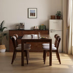 100% Solid Oak Wood Dining Room Chairs - Practical Kitchen Chairs - Wood Chair for Dining Room, Kitchen (8, Walnut with Grey Cushion)
