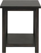 Coaster Home Furnishings - Concord - Wood - 1-Drawer Square End Table with Planked Top, Louvered Drawer and Metal Knobs - Living Room - 24-Inch - Distressed Java - 710566