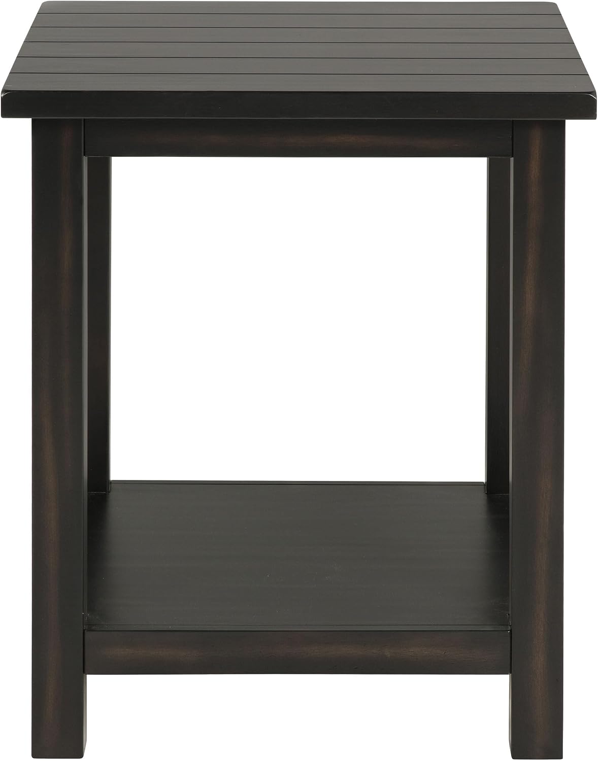 Coaster Home Furnishings - Concord - Wood - 1-Drawer Square End Table with Planked Top, Louvered Drawer and Metal Knobs - Living Room - 24-Inch - Distressed Java - 710566