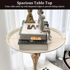 Small Round Side Table,Pedestal Side Table for Small Spaces,Metal End Tables Livingroom,Circle Martini Table Drink Table for Sofa Bedroom Office(40x55cm(16x22inch), Blue)