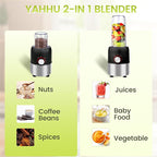 Smoothie Blender,1000W Max Blenders for Shakes and Smoothies in Kitchen, With Two Portable Bottle and Spout Lids(1 * 27oz&1 * 6.7oz),Coffee Grinder, 3 Modes Nutritional Recipe Blender,Black