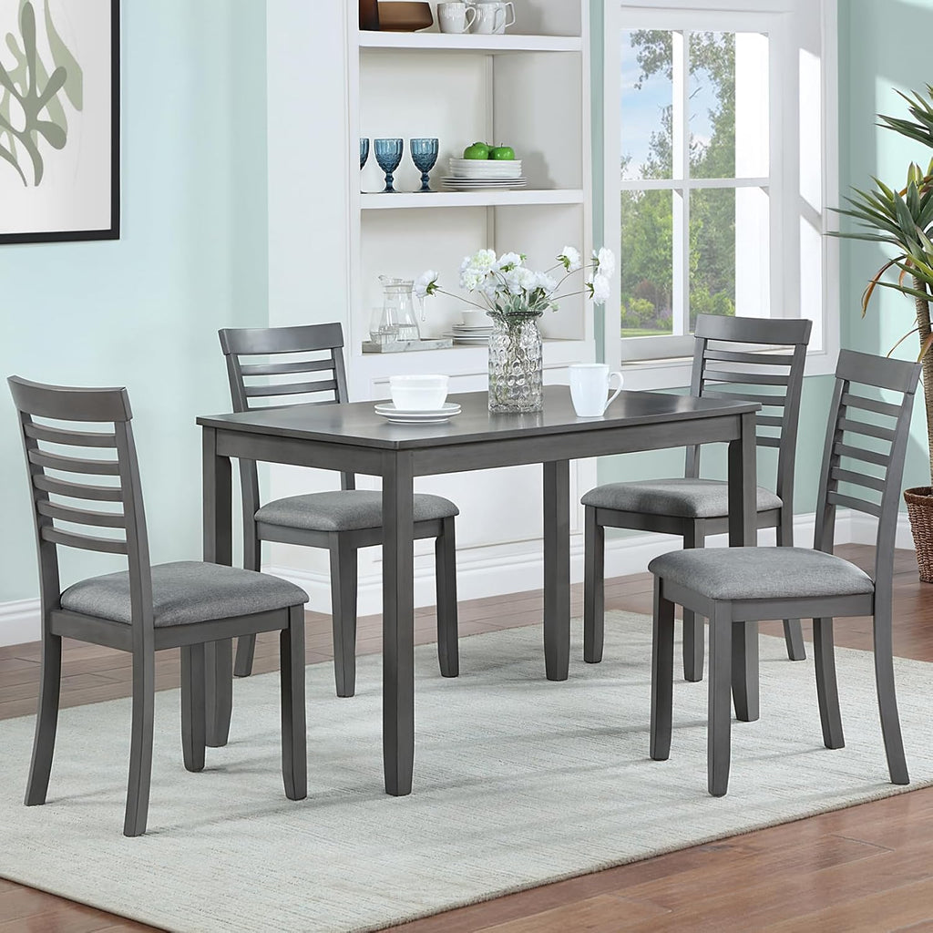Knocbel Classic 4-Person Dining Table for Small Space, Wooden Apartment Condo Pub Bistro Kitchen Dining Furniture, Standard Height (Gray Rectangular 30" H)