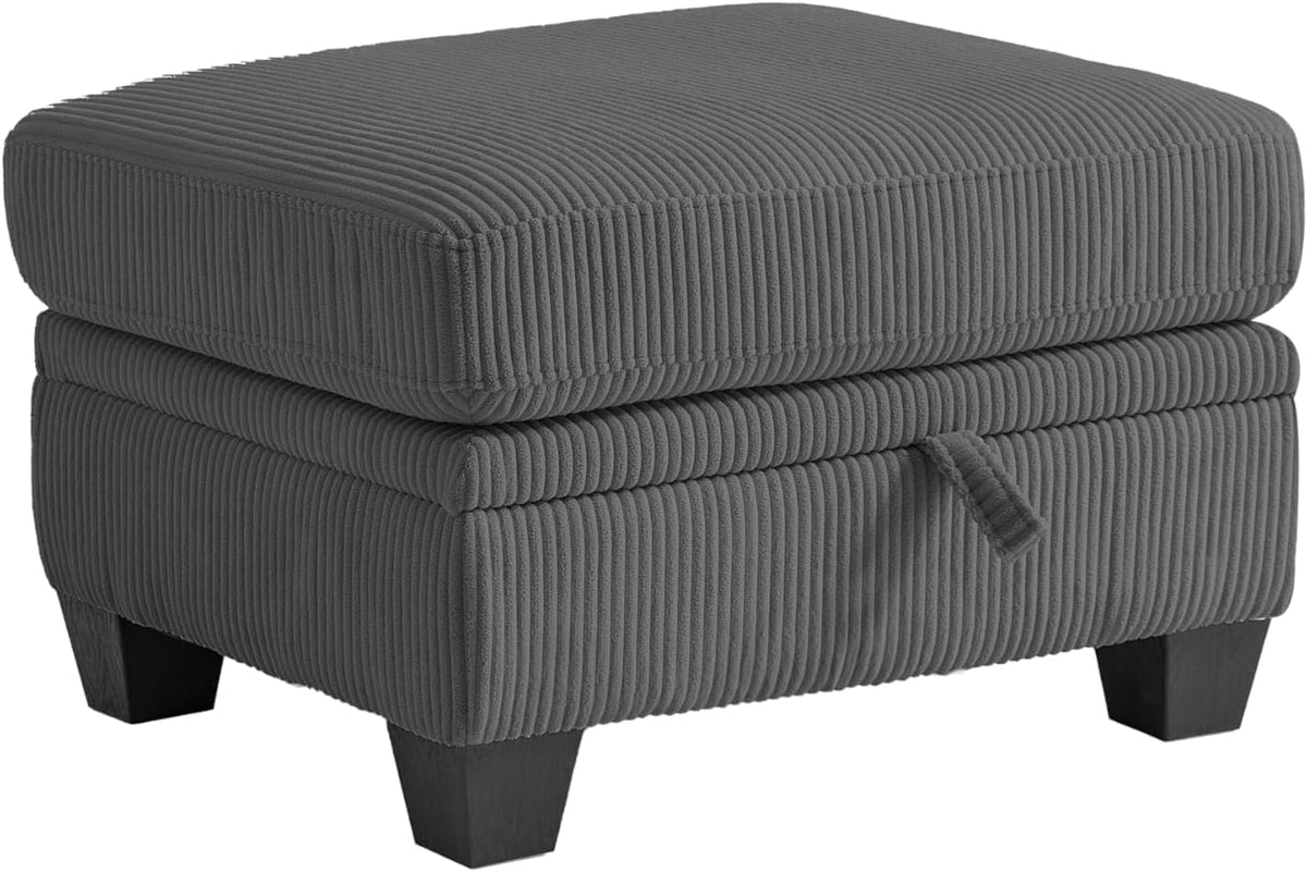 CHIC HOUSE Ottoman for Modular Couch, Corduroy Customizable Chaise, Storage Ottoman for Sectional Sofa