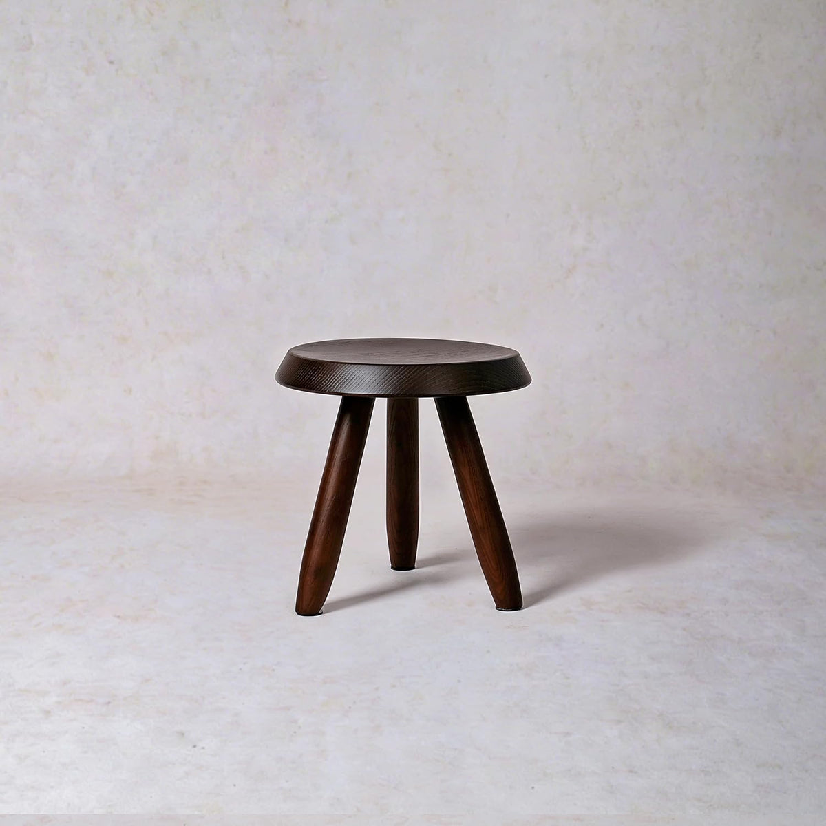 Tabouret Walnut Stool – Handcrafted Hardwood Seating Inspired by Charlotte Perriand, Artisan-Made Small Side Table, Nightstand, Footstool, or Plant Stand – Premium Walnut Finish