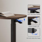 FLEXISPOT Adjustable C Table, Snack Side End Table Sofa Couch Bedside Table Laptop Cart TV Tray Night Stand for Small Space Side Table(23.6" W x 13.8" D,Rustic Brown)