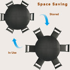 HUAHUU Round Dining Table Set for 6, 7-Piece Kitchen Table and Chairs for 6, 47'' Round Dining Room Table Set with 6 Chairs, Space Saving Dining Table with Wood Base for Kitchen, Living Room, Black