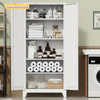 75" Pantry Cabinet,Kitchen Storage Cabinet with Adjustable Shelves | 1000 LBS Capacity Metal Pantry Cabinet with Magnetic & Anti-Tip,Storage Cabinet with Adjustable Feet for Kitchen,Dining Room
