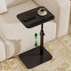 Adjustable End Table for Couch, 360° Swivel C Shaped Side Table with Height Adjustment, Sofa & Bedside Table for Laptop Use, Working & Reading, TV Tray Alternative, Space Saving, Gift for Home