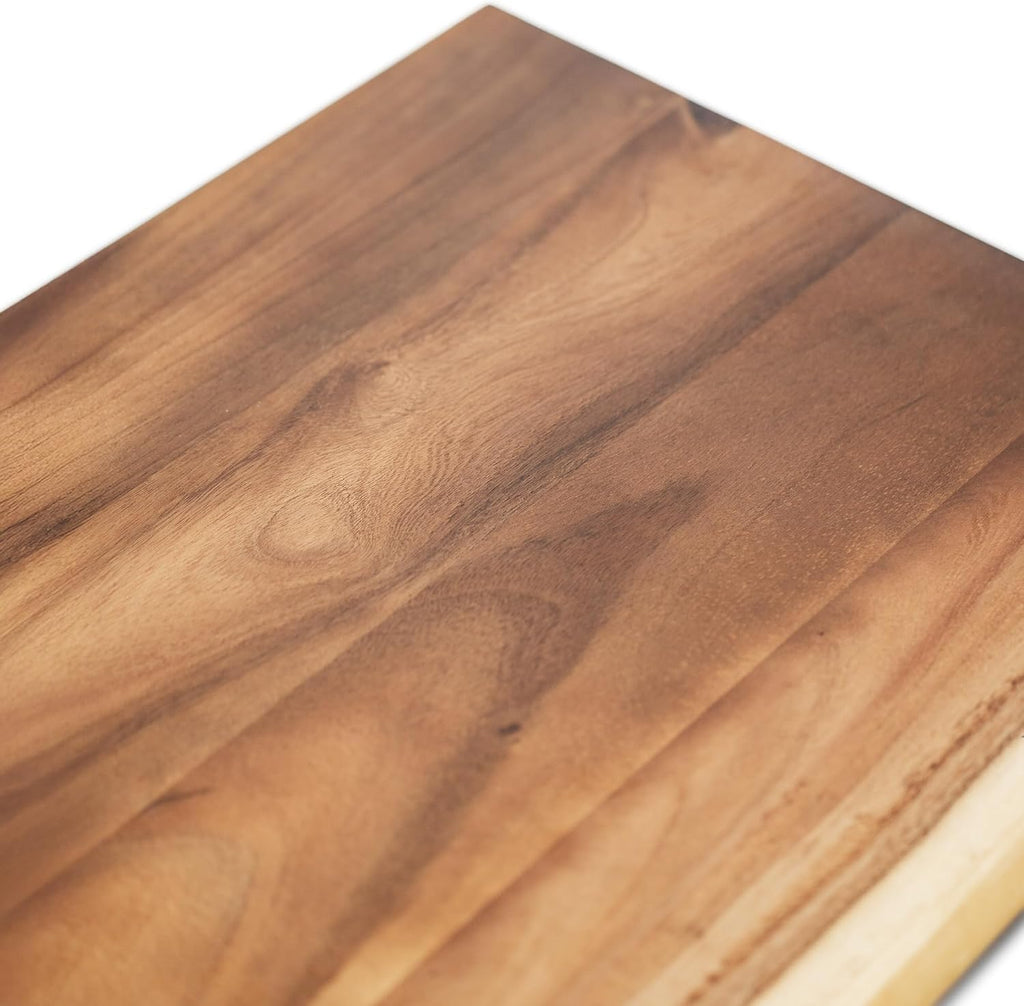 Walnut Solid Wood Table Top – Live Edge Wood Slab for Desktop, Countertop, Laundry, Dining Table, RV Table Top – 25" D x 38" W, Fully Finished and Scratch Resistant