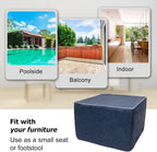 20x14 In Outdoor Square Ottoman – Lightweight Patio Ottoman Footrest with High-Density Foam Filler Perfect as Waterproof Footstool or Extra Seating for Decks, Gardens, or Poolside (Navy Blue)