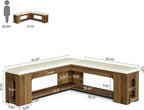 Tribesigns L Shaped Corner Bench, 47.24" Farmhouse Breakfast Nook Bench with Removable Seat Cushion, Corner Bench for Kitchen, Dining Room, Living Room