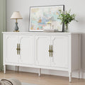 FansaFurn 58'' Large Sideboard Buffet Cabinet with 4 Doors, Modern Credenza Buffet Table for Coffee Bar, Storage Cabinet for Dining Room Living Room, White