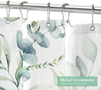 MitoVilla Sage Green Extra Long Shower Curtain 72 x 84, XL Spring Floral Fabric Cloth Shower Curtains for Chic Modern Bathroom Decor, Summer Watercolor Eucalyptus Leaf Shower Curtain
