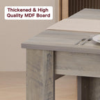 CABIHOME 63" Rectangular Dining Table for 4-6, Farmhouse Large Kitchen Table, Sturdy Frame, 4 Triangular Stable Legs, Thick Tabletop, Ideal for Apartment, Dining Room, Small Space, Retro Gray