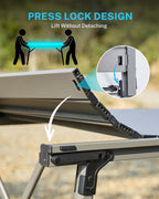 Gonex 50" Camping Table, Roll Up Aluminum Folding Picnic Beach Table | Adjustable Height Legs for Uneven Ground, 132 lbs Capacity, Mesh Pocket, Fit 4-6 people, Easy Setup, RV Car Camping, BBQ