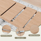 Sannwsg Extendable Table 54"-85", Extendable Dining Table for 4-8, Rectangular Kitchen Dining Table Space Saving, Farmhouse Dining Tables with 95" Runner
