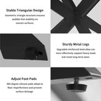 63-79 Inch Extendable Dining Table for 6-10, MDF Rectangular Kitchen Table with Removable Butterfly Leaf and Black Metal Base, Space Saving Design for Small Spaces & Holiday Gatherings, Black Lava