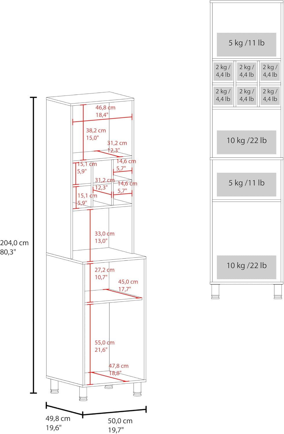 Attica Tall Kitchen Pantry Cabinet, 80.3" High Freestanding Double Door Storage Cabinet with 6 Cubbies and 4 Shelves, Modern Large Kitchen Storage Cabinet for Kitchen and Dining Room, Dark Brown