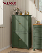 VASAGLE Floor Storage Cabinet, 2 Adjustable Shelves, 4 Doors,42.7" H